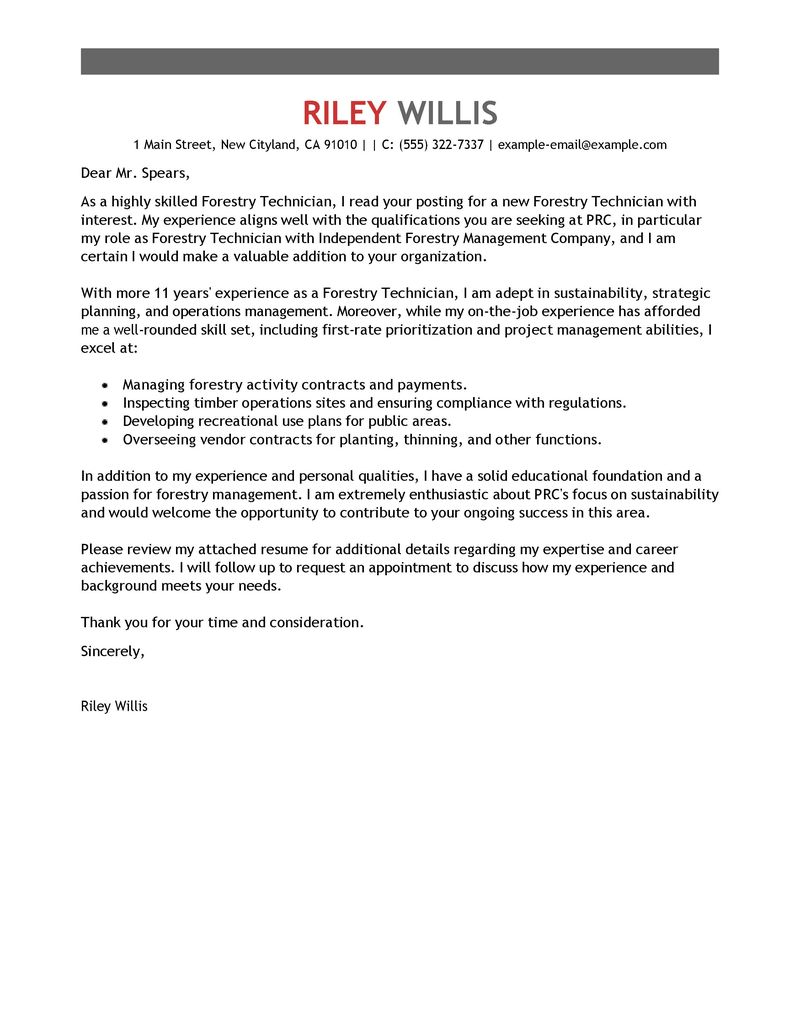 agriculture environment cover letter examples