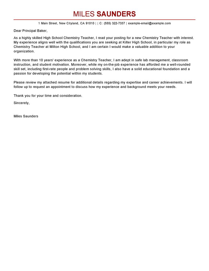 Education Cover Letter Examples Education Sample Cover