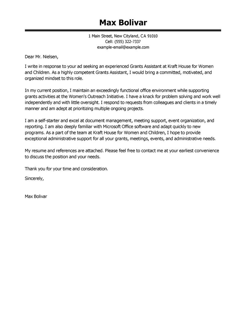 professional cover letter for administrative assistant