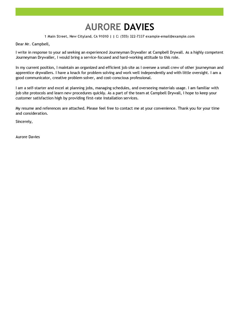 Sample General Labor Cover Letter for Resume