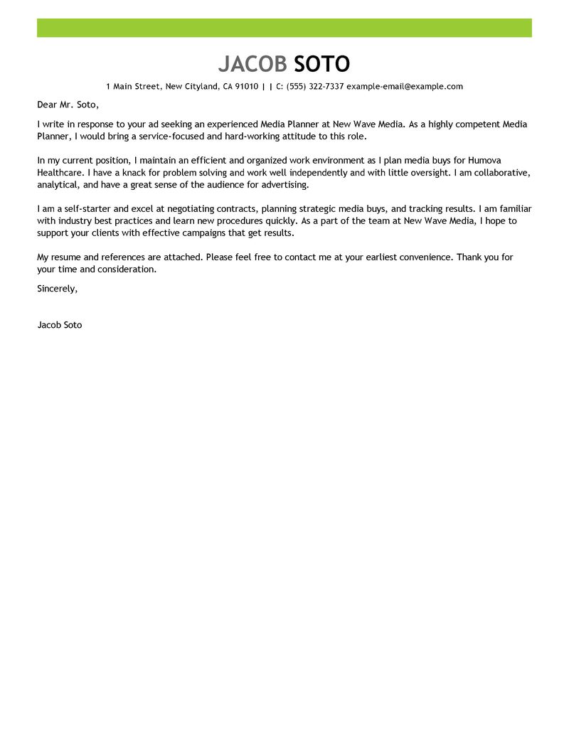Example Resume: Example Cover Letters For Event Planners