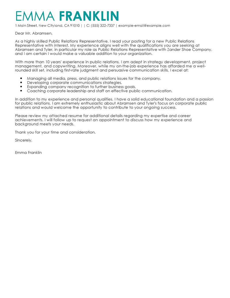 Brand communications manager cover letter