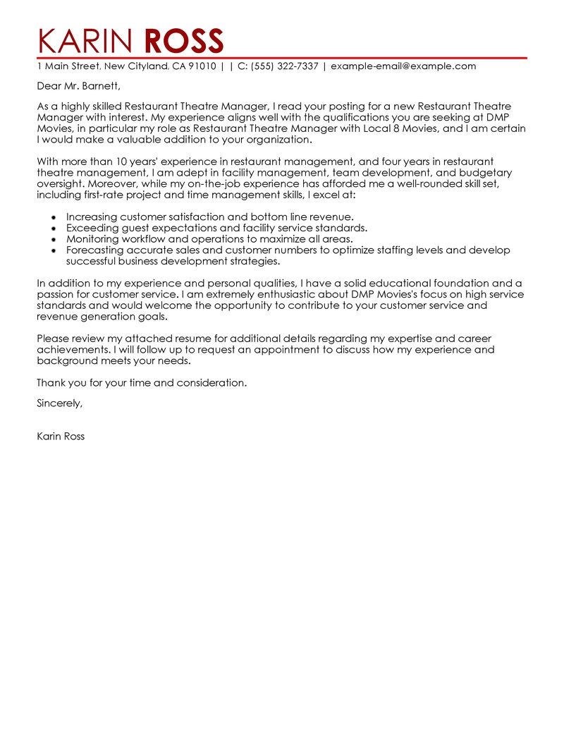 Customer service account manager cover letter