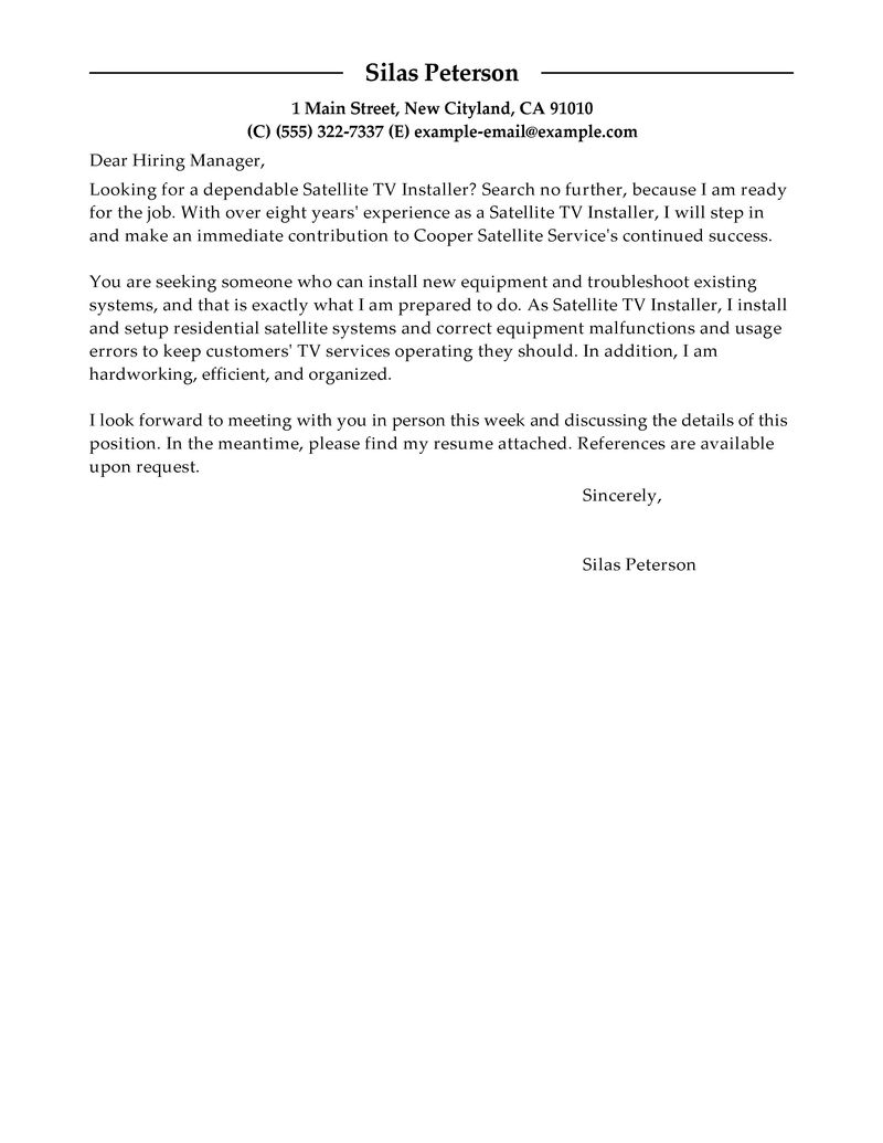 installation letter