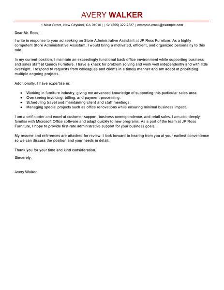 office support cover letters