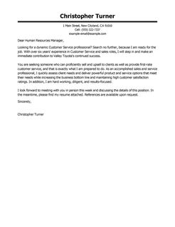 Customer Service Representative Cover Letter Sample