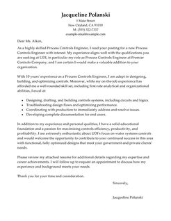 Process engineer cover letter