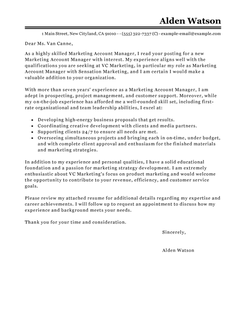 sample account manager cover letter
