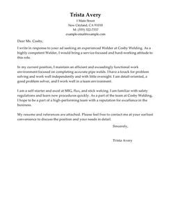 welder letter cover examples example traditional livecareer construction