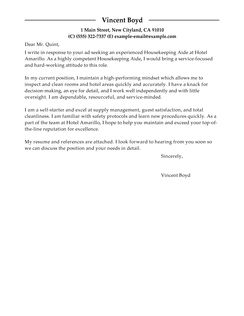 cover letter for housekeeping position in hotel no experience cover letter for housekeeping position in hotel no experience