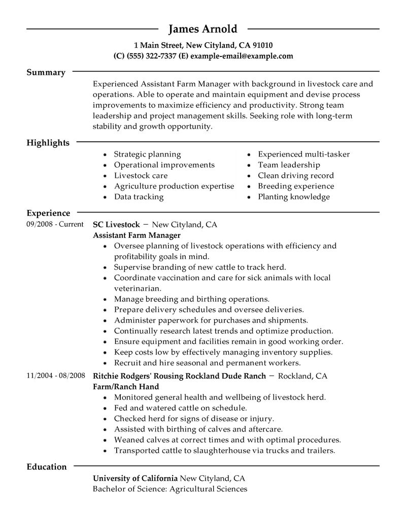 assistant-manager-resume-examples-agriculture-environment-resume