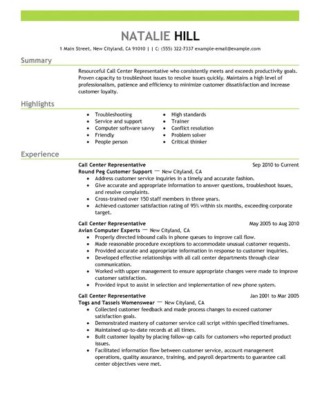 Call center workforce management resume