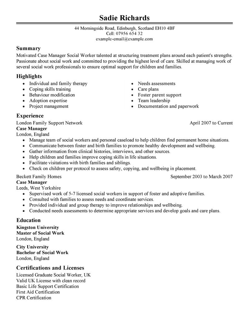 Resume for summer camp job