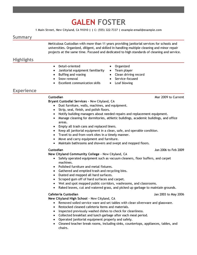 Cleaning Job Resume Sample resume sample for cleaning job