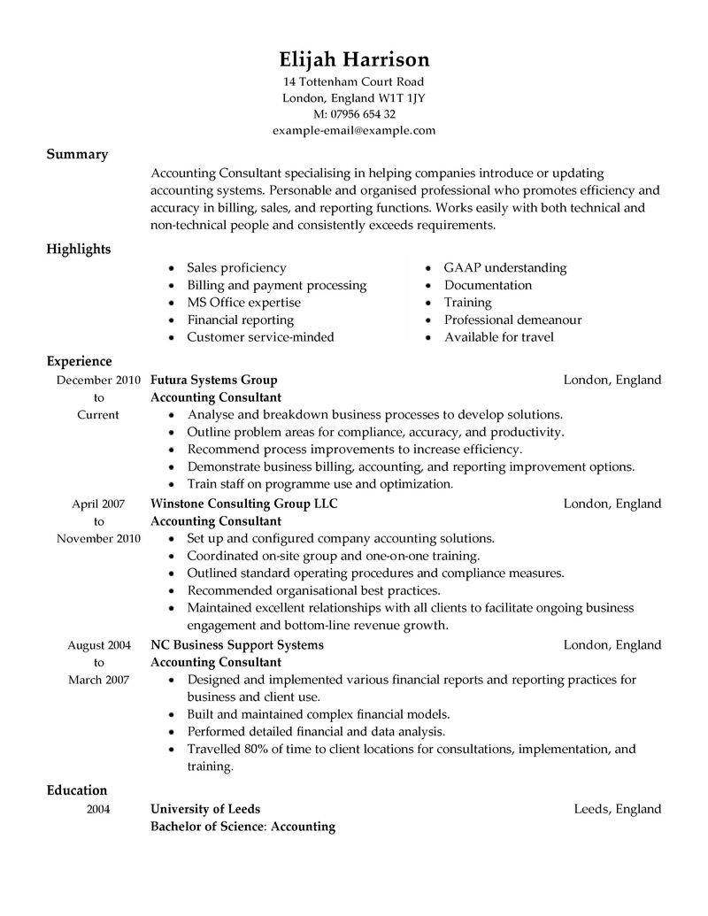 Resume it consultant