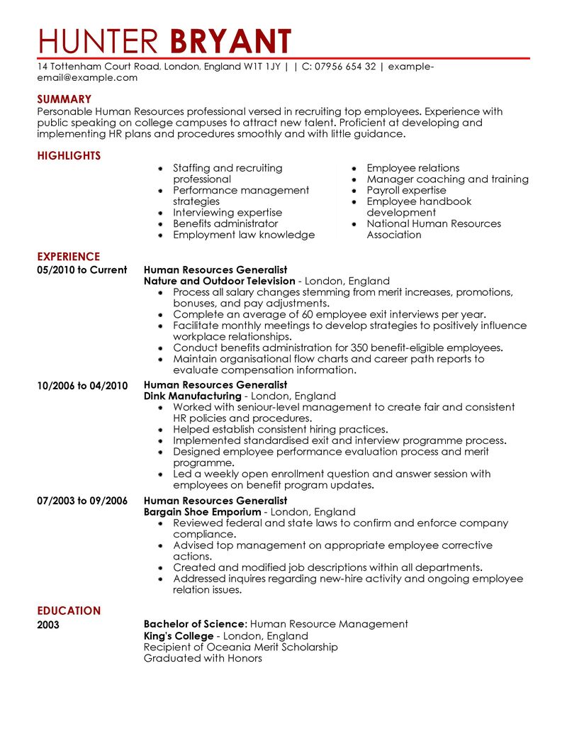 Hr generalist cover letter