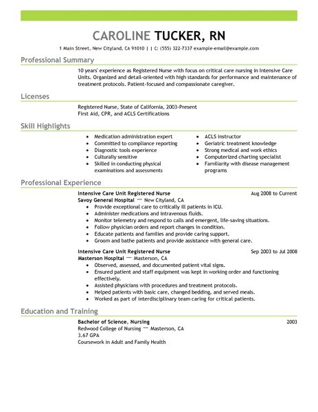 intensive care unit registered nurse healthcare resume example emphasis 2 463x600