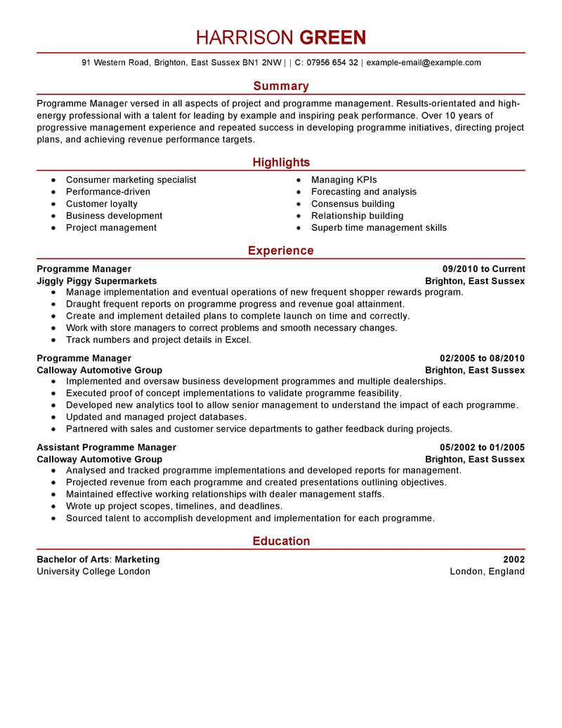 contemporary resumes