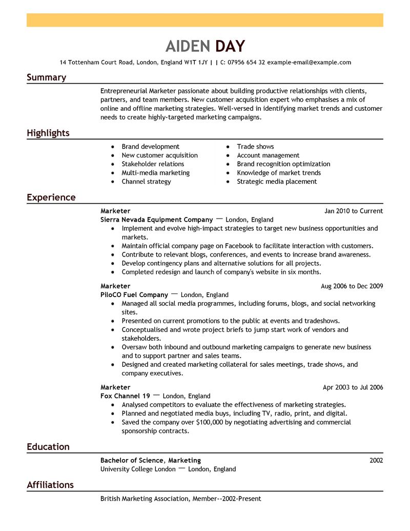 Marketing Resume