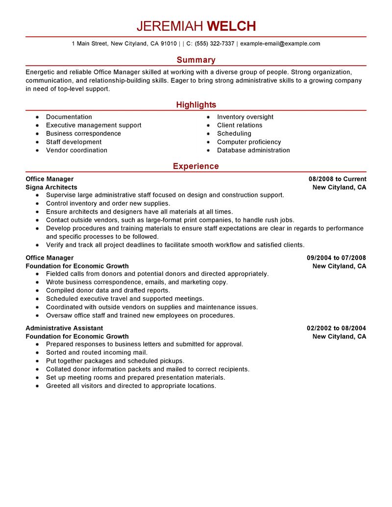 Law office resume objectives