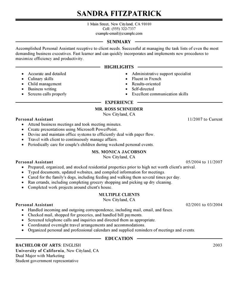 Qualifications in resume for secretary