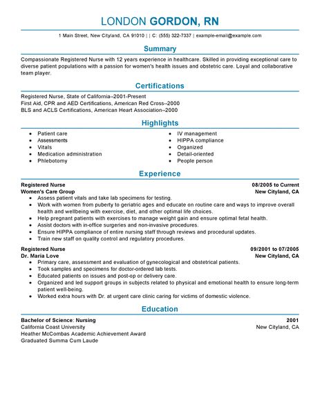 registered nurse resume examples healthcare resume