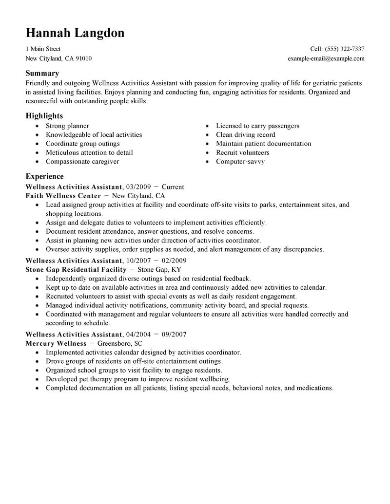 International standard resume