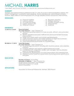 Sample professional resume for accountants