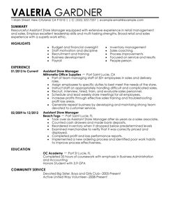 Management retail resume