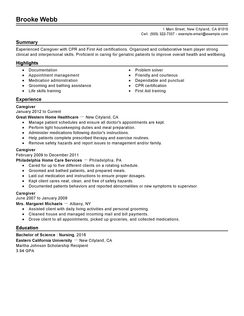 exle of caregiver resume caregiver resume exle sle resumes livecareer exle of caregiver resume caregiver resume exle sle resumes livecareer