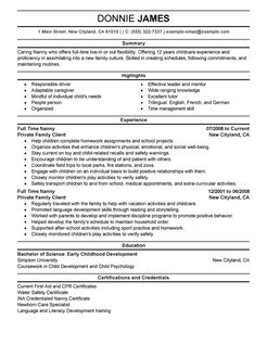 nanny resume sles time nanny resume exle personal services sle resumes livecareer nanny resume sles time nanny resume exle personal services sle resumes livecareer
