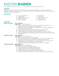 room attendant resumes