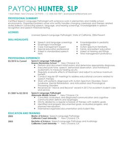 resume speech language pathologist slpa resume