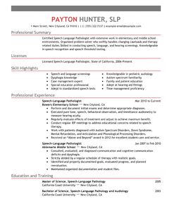 curriculum vitae curriculum vitae speech language pathologist slp resumes
