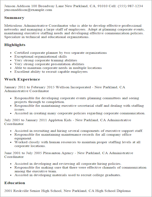 salesforce administrator resume