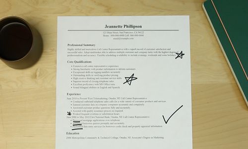 Sample objective resume for call center agent