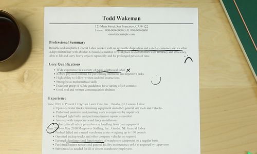 laborer resume objective examples