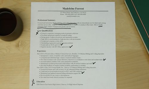 medical coding and billing resumes