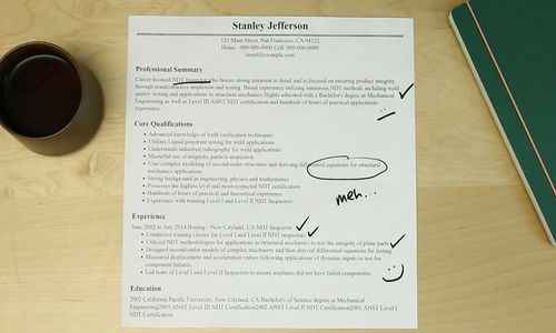 Examples Of Ndt Resume 