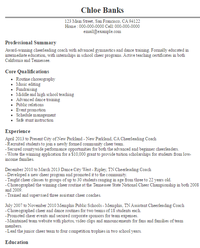 Resume For Coaches Examples