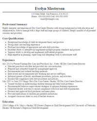 daycare director resumes
