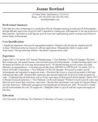 payroll resumes