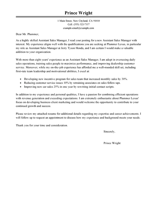 example of covering letter for cv