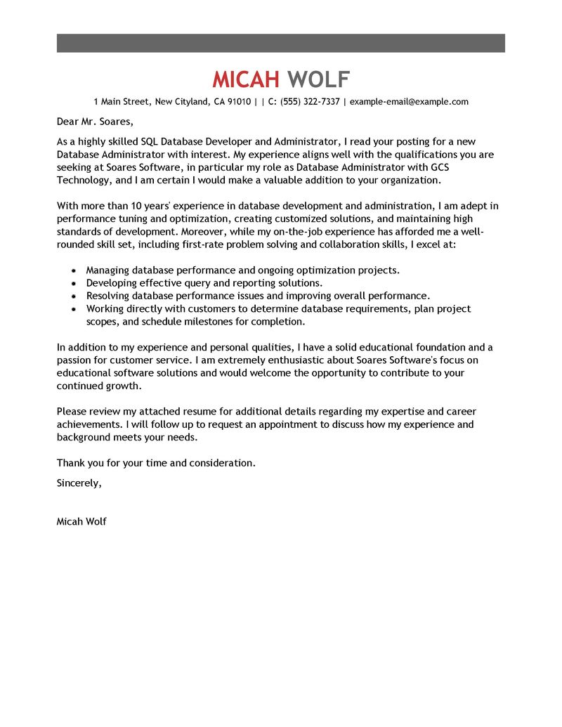 Example of application letter for computer technology