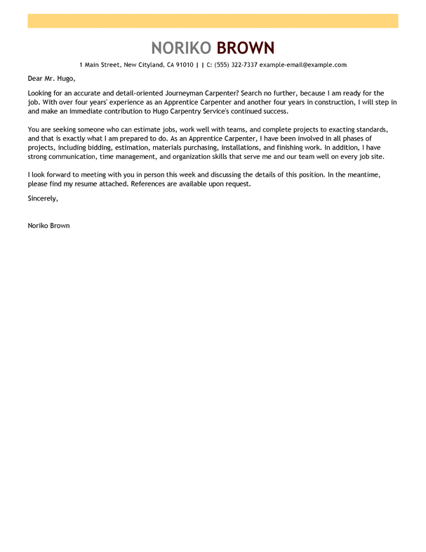 constructing a cover letter