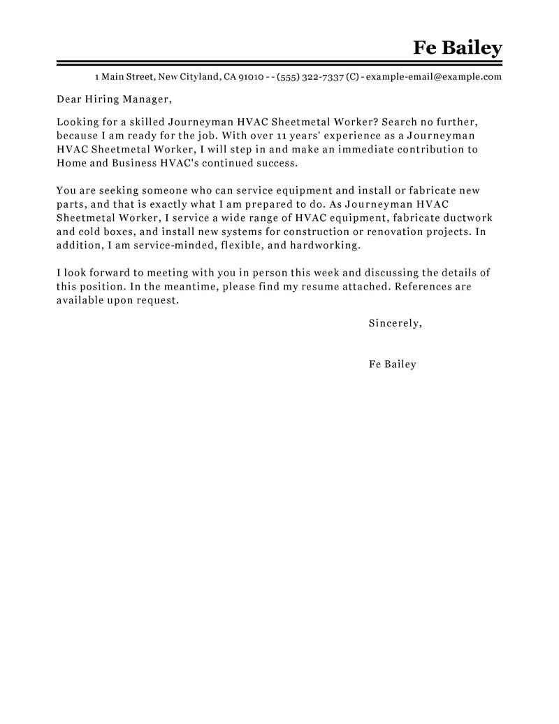 email request interview for example HVAC Letter Best Workers Cover Journeymen Sheetmetal email request interview for example HVAC Letter Best Workers Cover Journeymen Sheetmetal