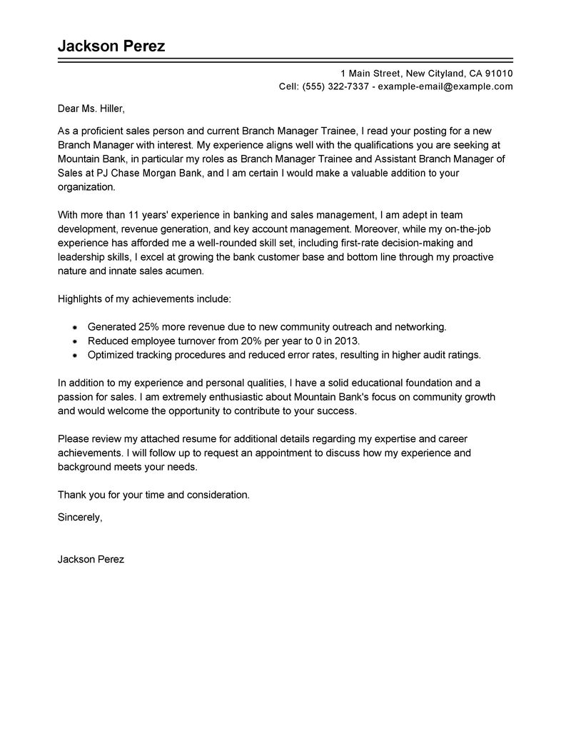 Cover letter traineeship sample