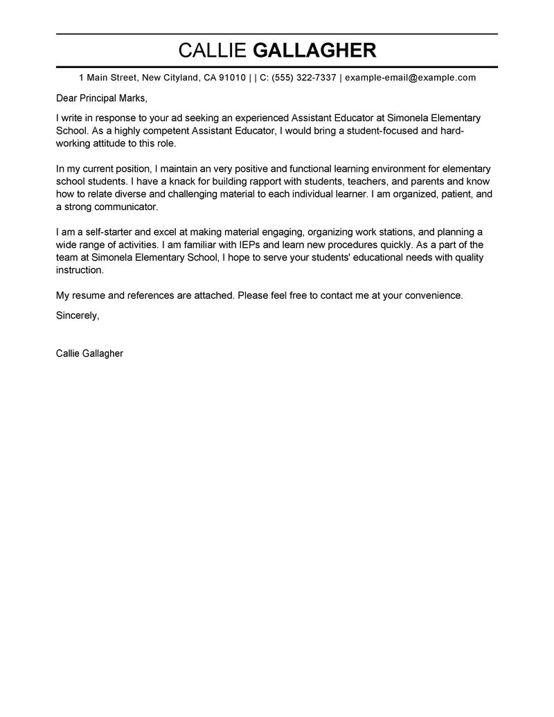 five tips for a successful cover letter best assistant educator cover letter exles livecareer five tips for a successful cover letter best assistant educator cover letter exles livecareer