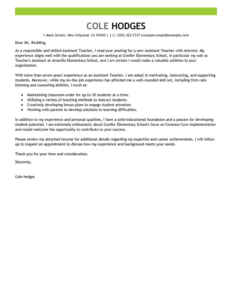 Assistant professor cover letter format