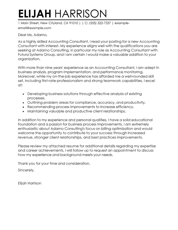 cover letter example for finance
